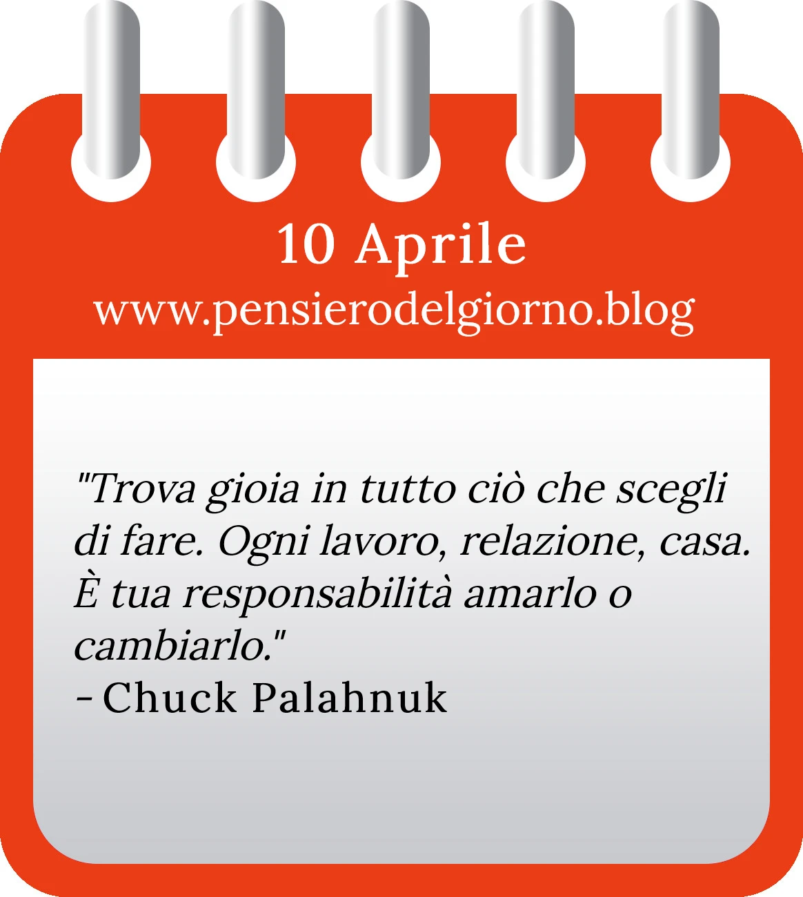 Calendario con frase del giorno 10 Aprile 2023