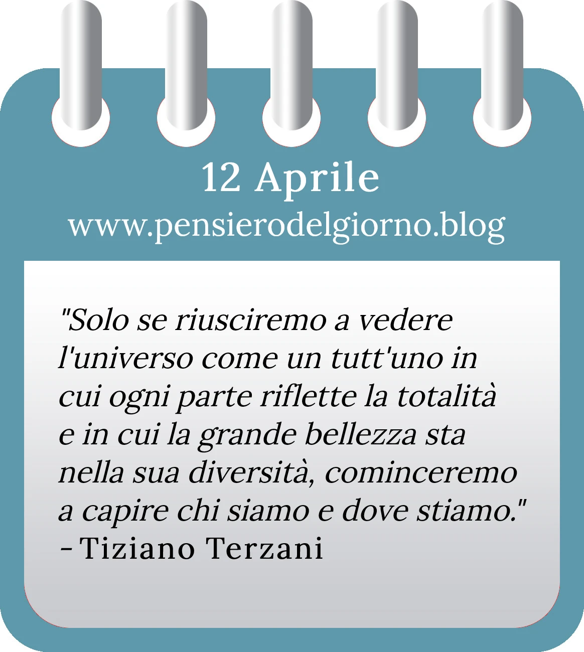 Calendario con frase del giorno 12 Aprile 2023