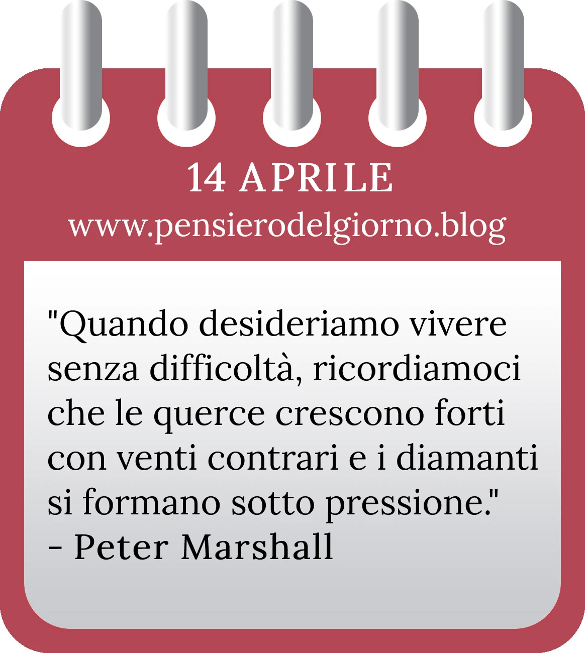 Calendario con frase del giorno 14 Aprile 2023