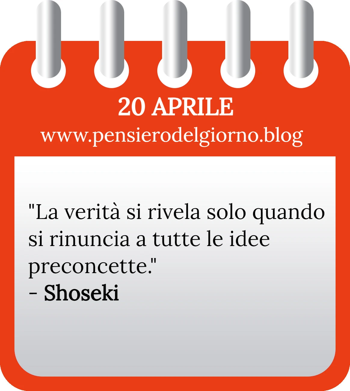 Calendario con frase del giorno 20 Aprile 2023