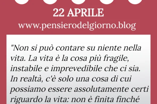 Calendario con frase del giorno 22 Aprile 2023