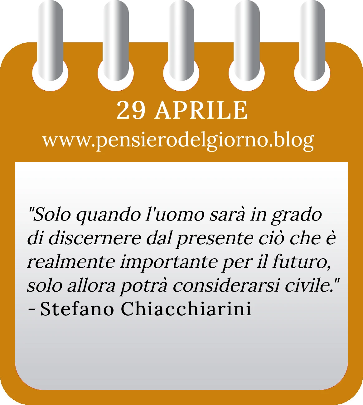 Calendario con frase del giorno 29 Aprile 2023