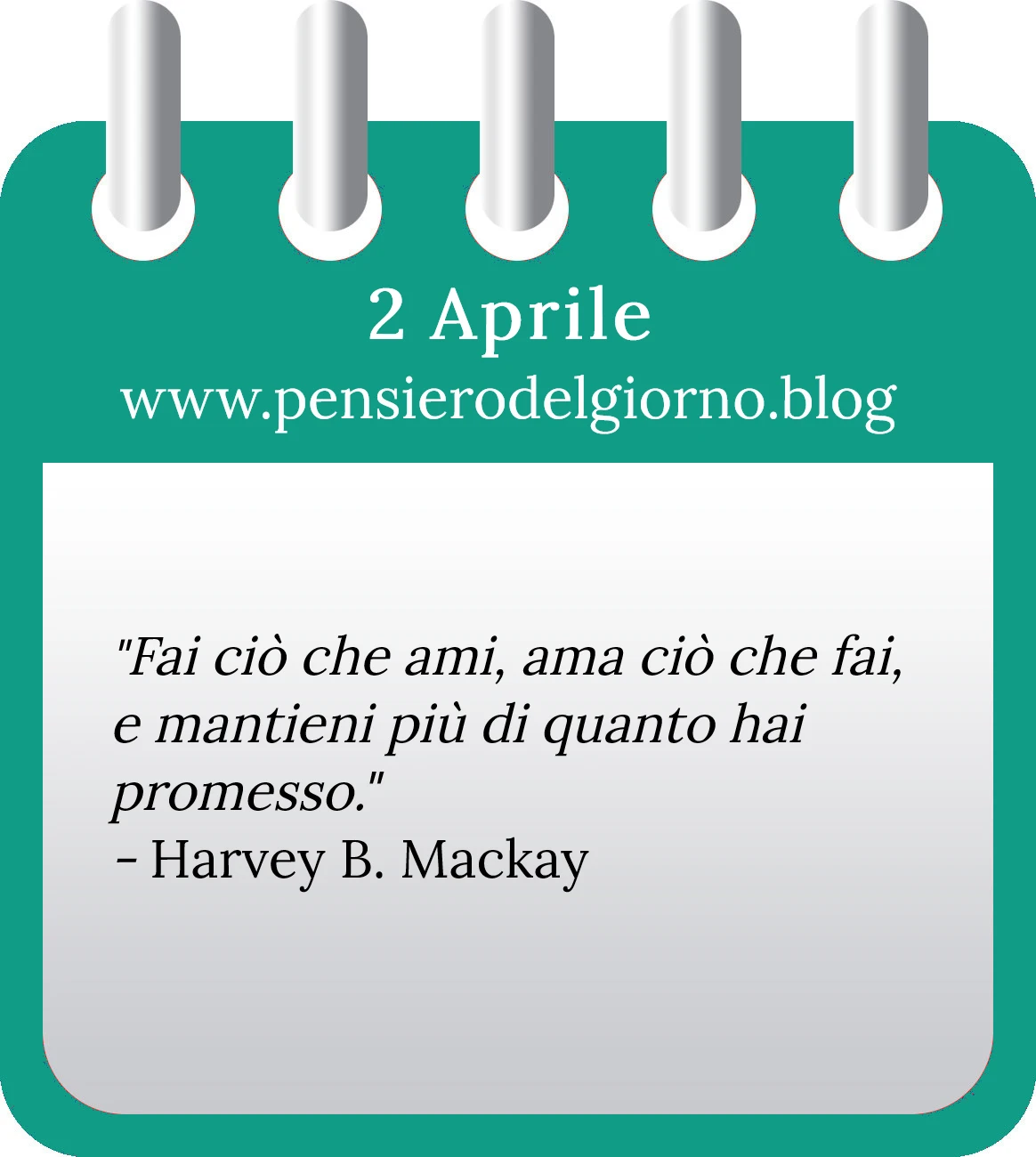 Calendario con frase del giorno 2 Aprile 2023