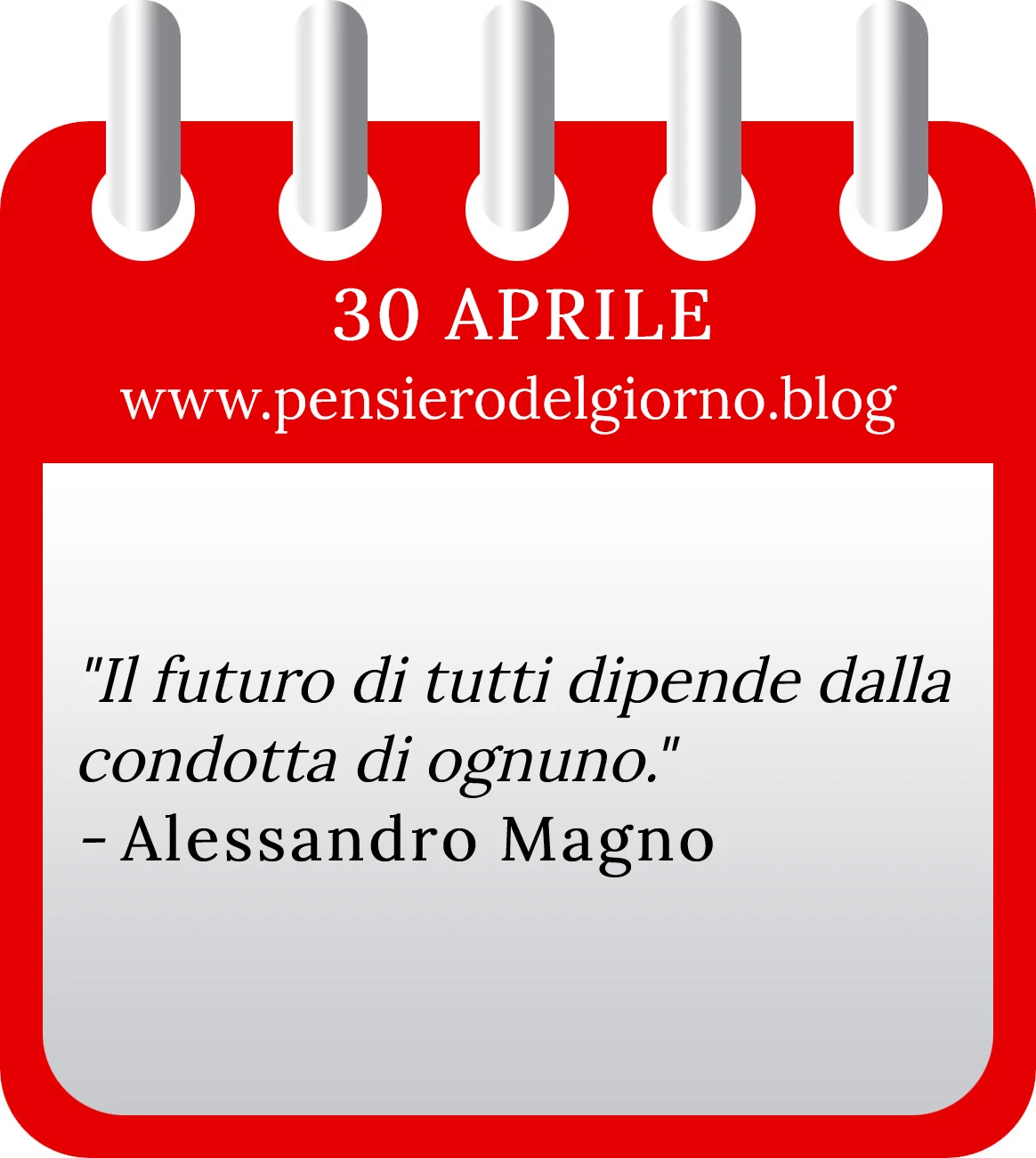 Calendario con frase del giorno 30 Aprile 2023