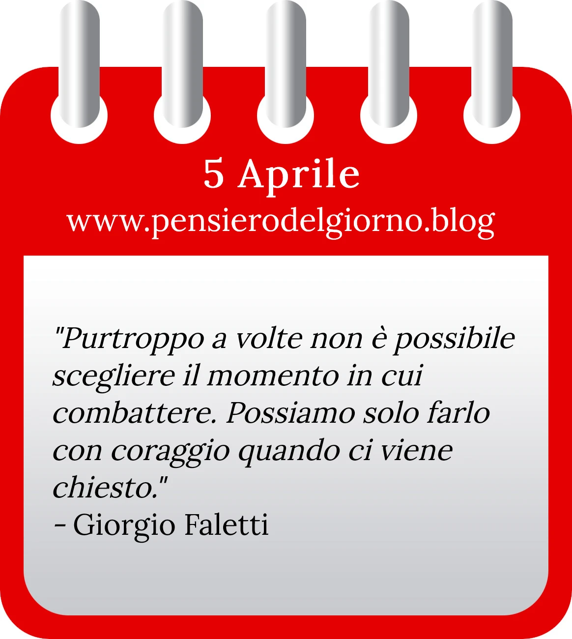 Calendario con frase del giorno 5 Aprile 2023