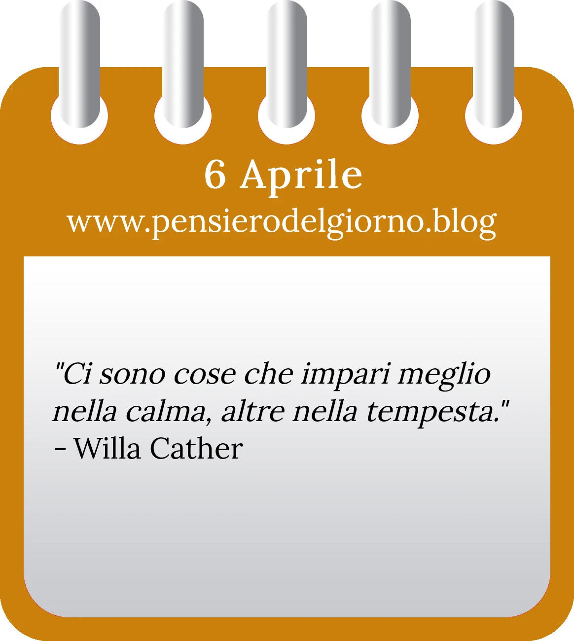 Calendario con frase del giorno 6 Aprile 2023