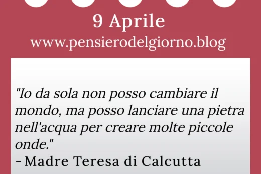 Calendario con frase del giorno 9 Aprile 2023