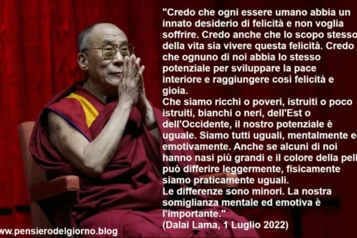 Frase del Dalai Lama sull'uguaglianza