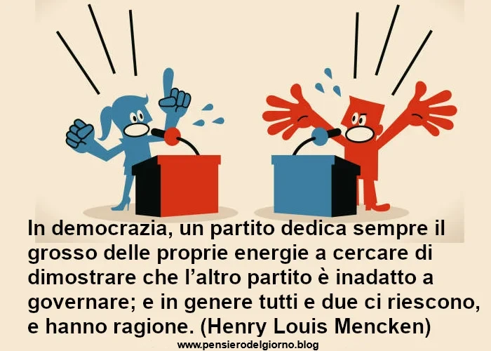 Frase sulla democrazia e i partiti politici Mencken