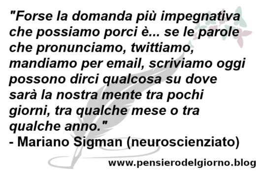 Citazione di Mariano Sigman sulla domanda da porci