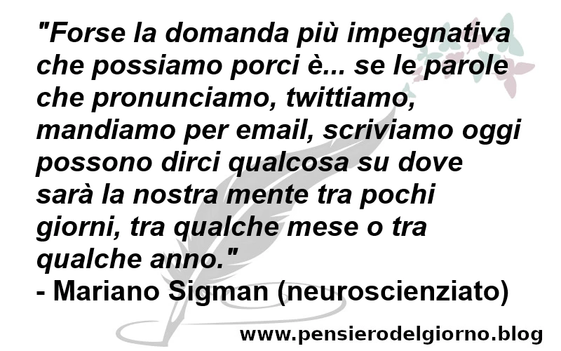 Citazione di Mariano Sigman sulla domanda da porci