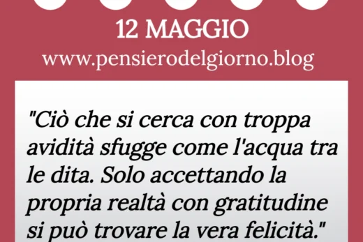 Calendario con frase del giorno 12 Maggio 2023