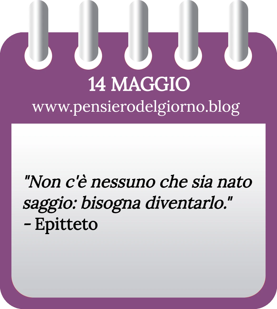 Calendario con frase del giorno 14 Maggio 2023