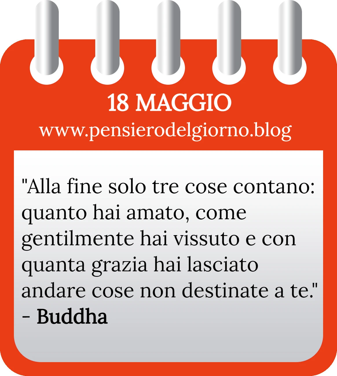 Calendario con frase del giorno 18 Maggio 2023