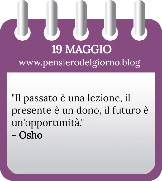 Calendario con frase del giorno 19 Maggio 2023