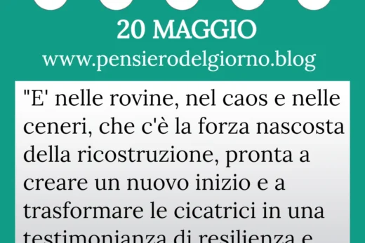 Calendario con frase del giorno 20 Maggio 2023