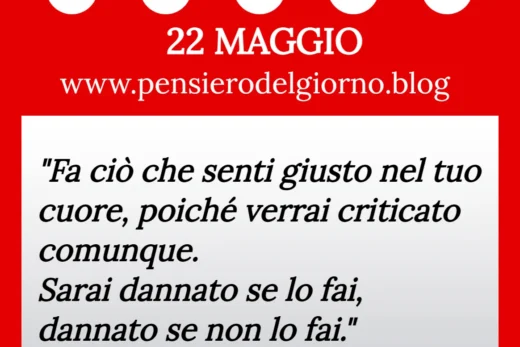 Calendario con frase del giorno 22 Maggio 2023