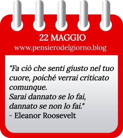 Calendario con frase del giorno 22 Maggio 2023