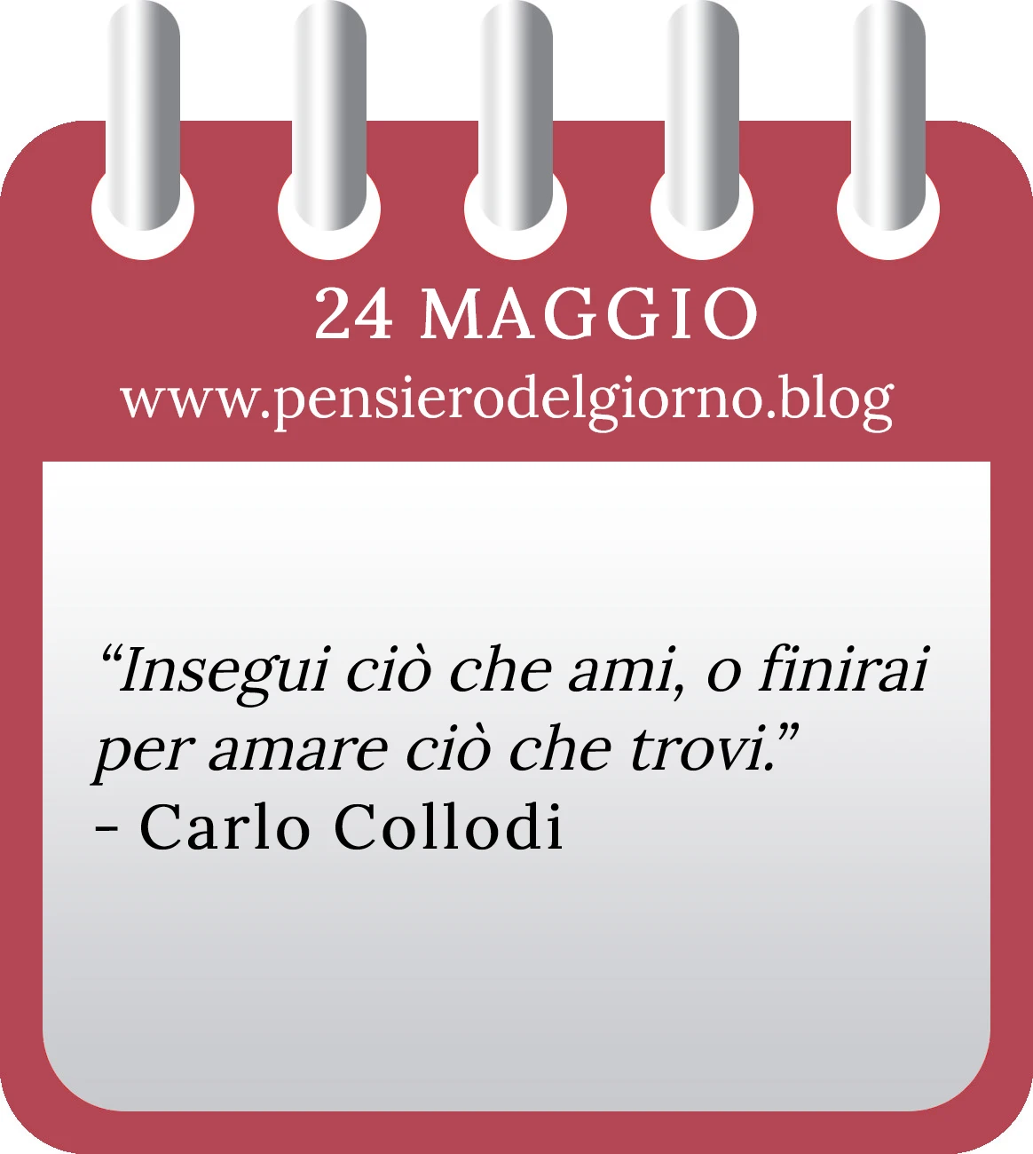 Calendario con frase del giorno 24 Maggio 2023