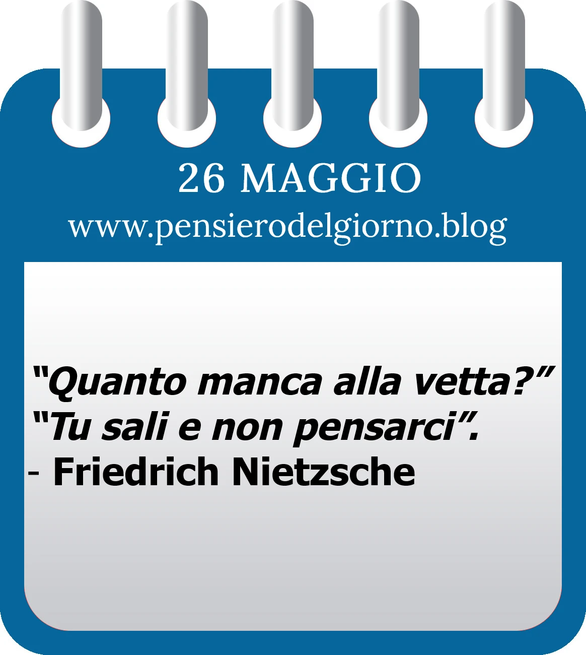 Calendario con frase del giorno 26 Maggio 2023