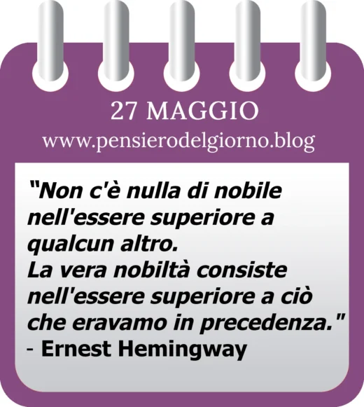 Calendario con frase del giorno 27 Maggio 2023