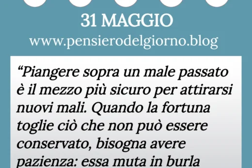 Calendario con frase del giorno 31 Maggio 2023