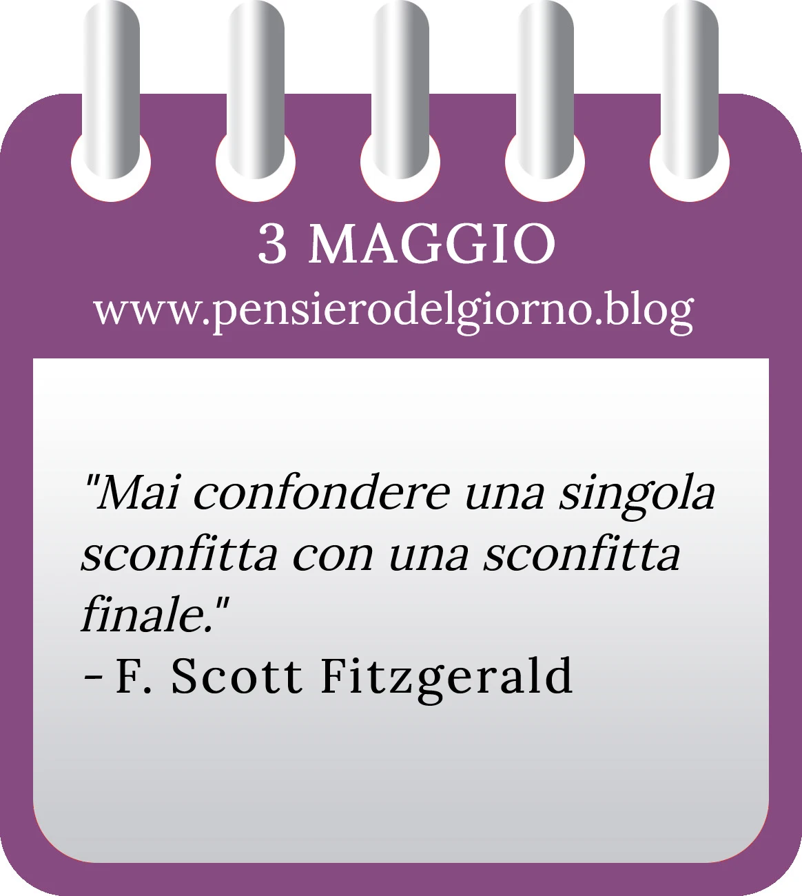 Calendario con frase del giorno 3 Maggio 2023