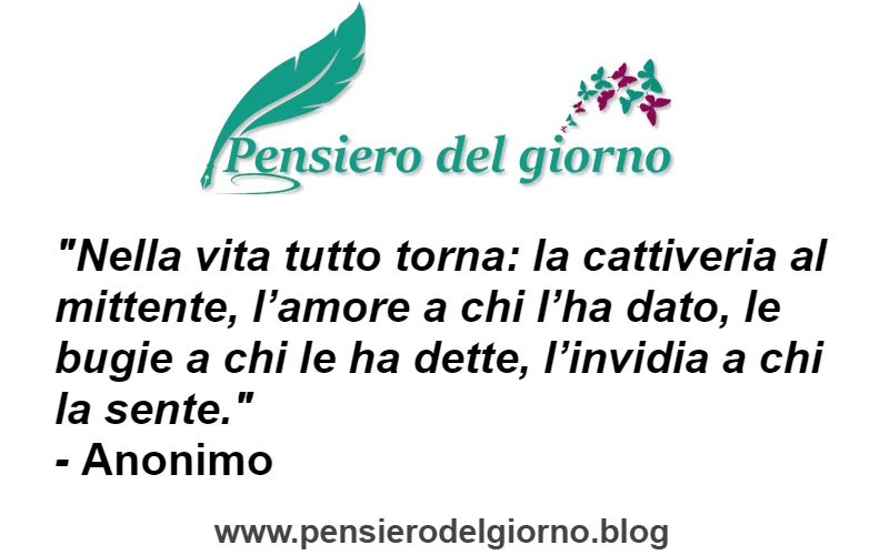 Frase invidia torna al mittente