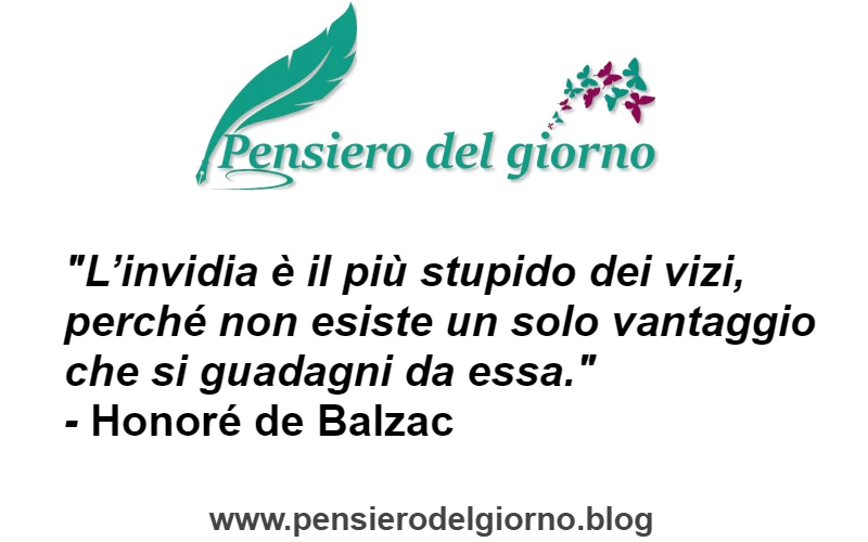 Frase sull'invidia vizio stupido De Balzac