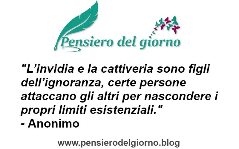 Frase sugli invidiosi e i limiti esistenziali