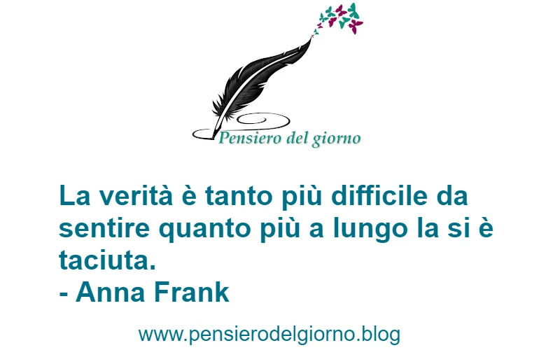 Frase sulla verità taciuta Anna Frank