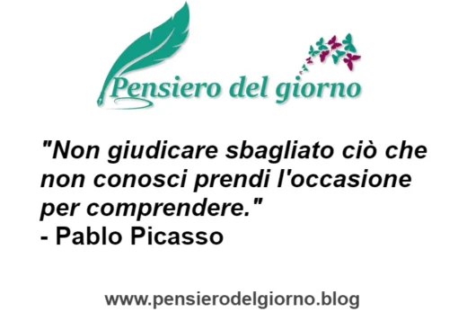 Non giudicare ciò che non conosci Picasso