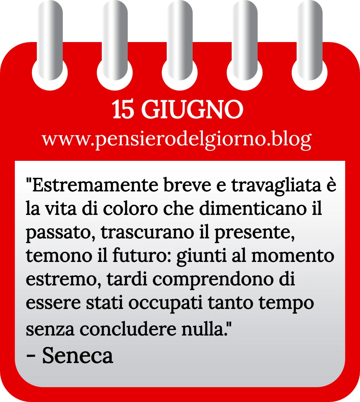 Calendario con frase del giorno 15 Giugno 2023