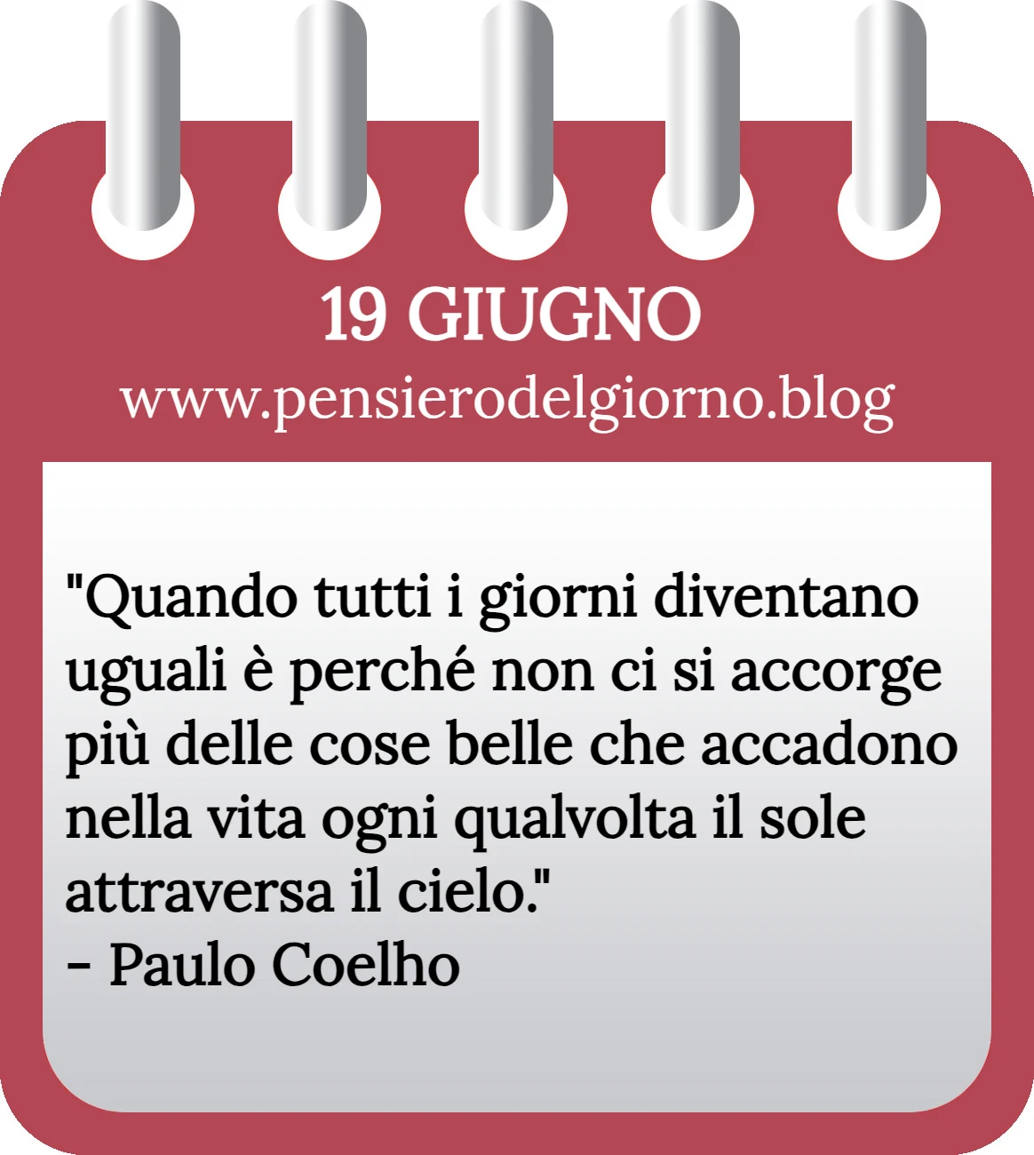 Calendario con frase del giorno 19 Giugno 2023