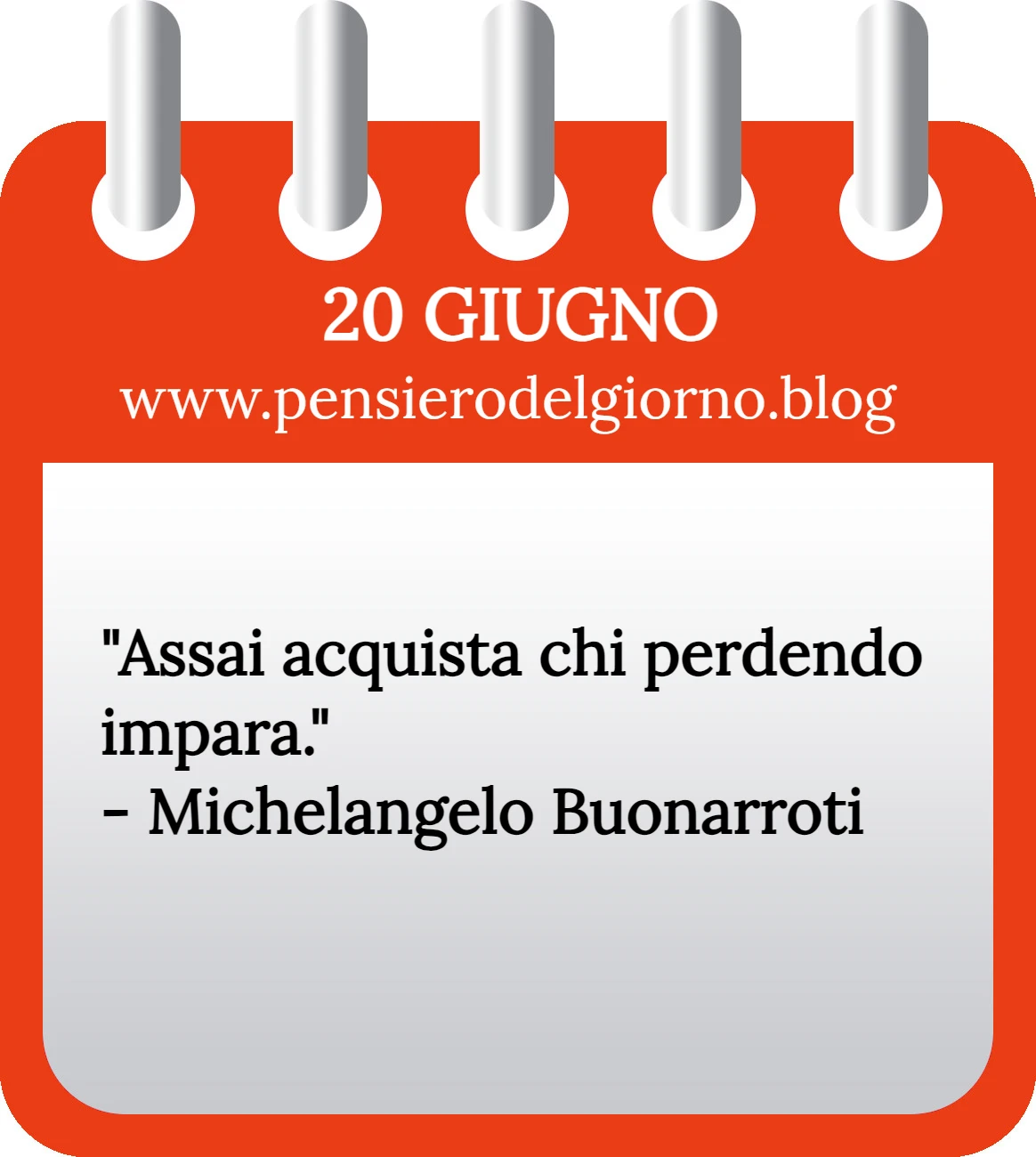 Calendario con frase del giorno 20 Giugno 2023