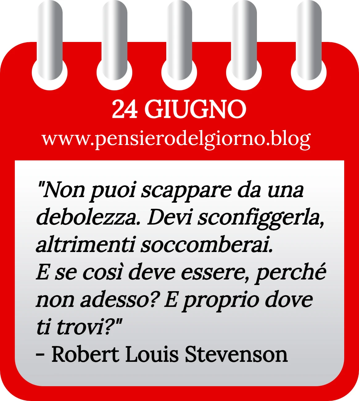 Calendario con frase del giorno 24 Giugno 2023