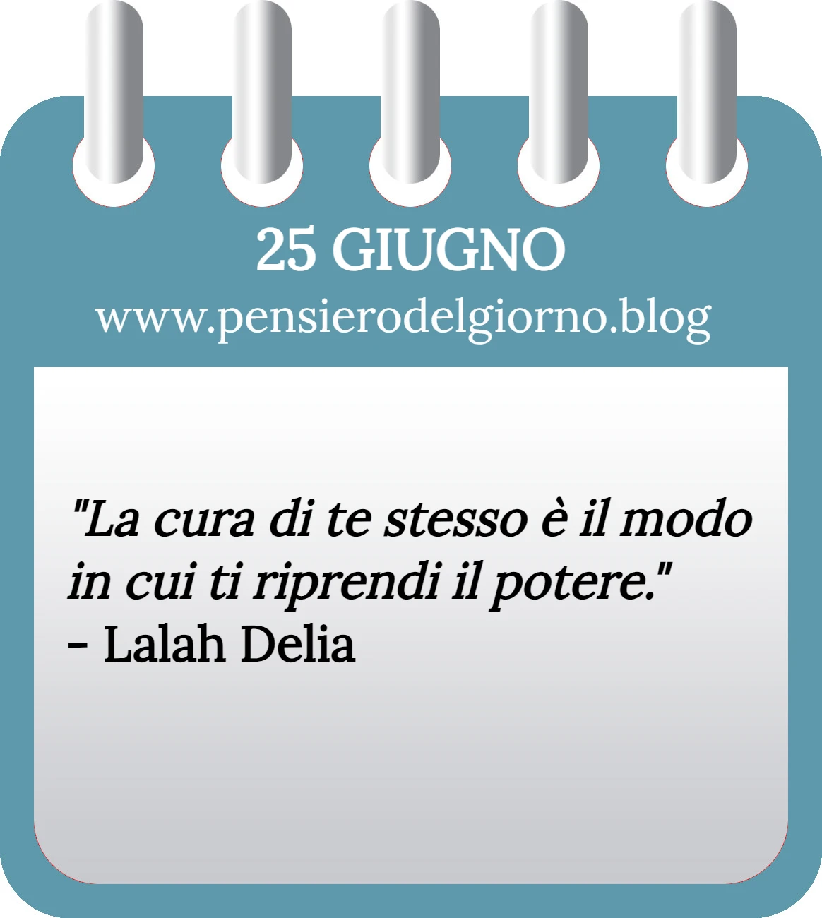 Calendario con frase del giorno 25 Giugno 2023