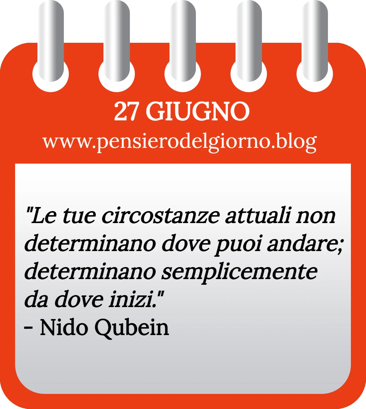 Calendario con frase del giorno 27 Giugno 2023