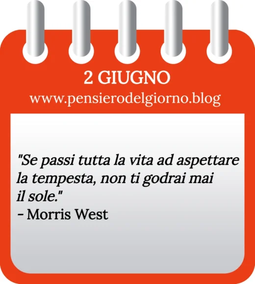 Calendario con frase del giorno 2 Giugno 2023