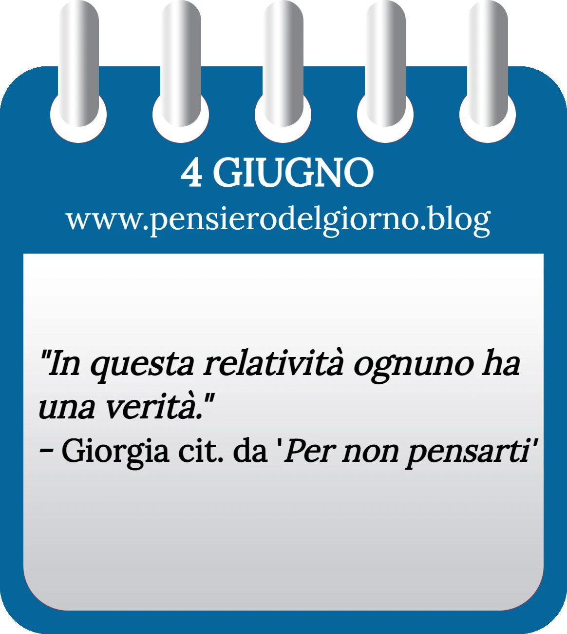 Calendario con frase del giorno 4 Giugno 2023