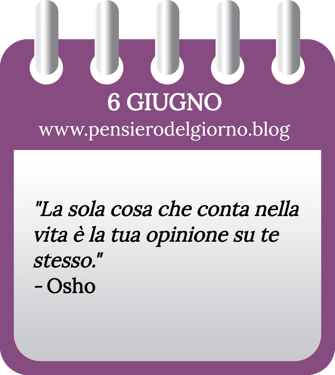 Calendario con frase del giorno 6 Giugno 2023