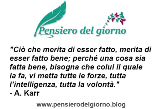 Aforisma del giorno sul fare bene con volontà