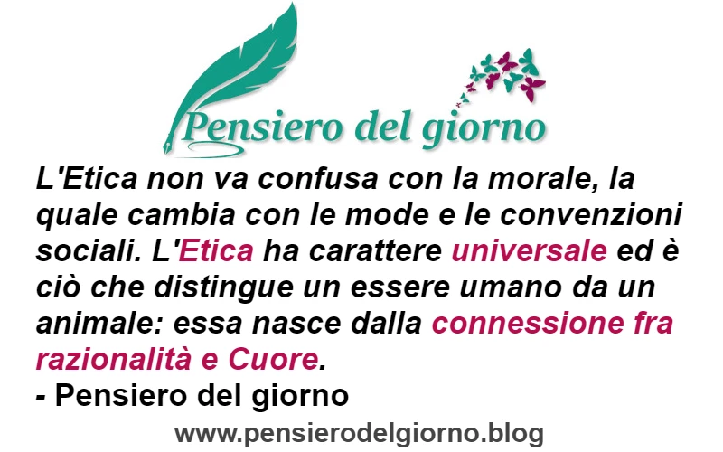 Frase etica morale connessione razionalità cuore