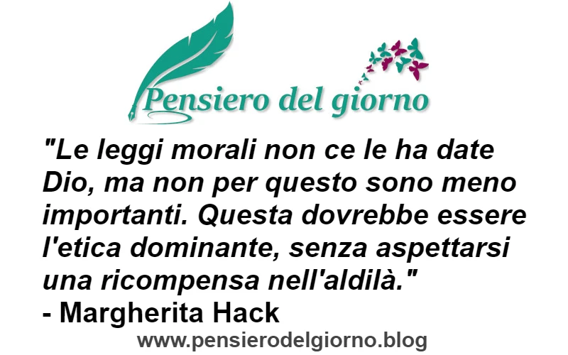 Frase su etica e morale di Margherita Hack