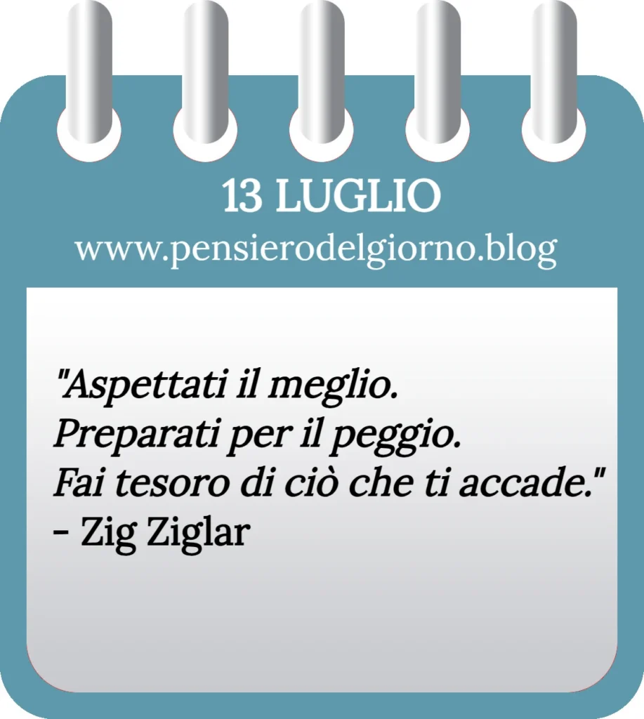 Calendario filosofico con frase del giorno oggi 13 Luglio 2023