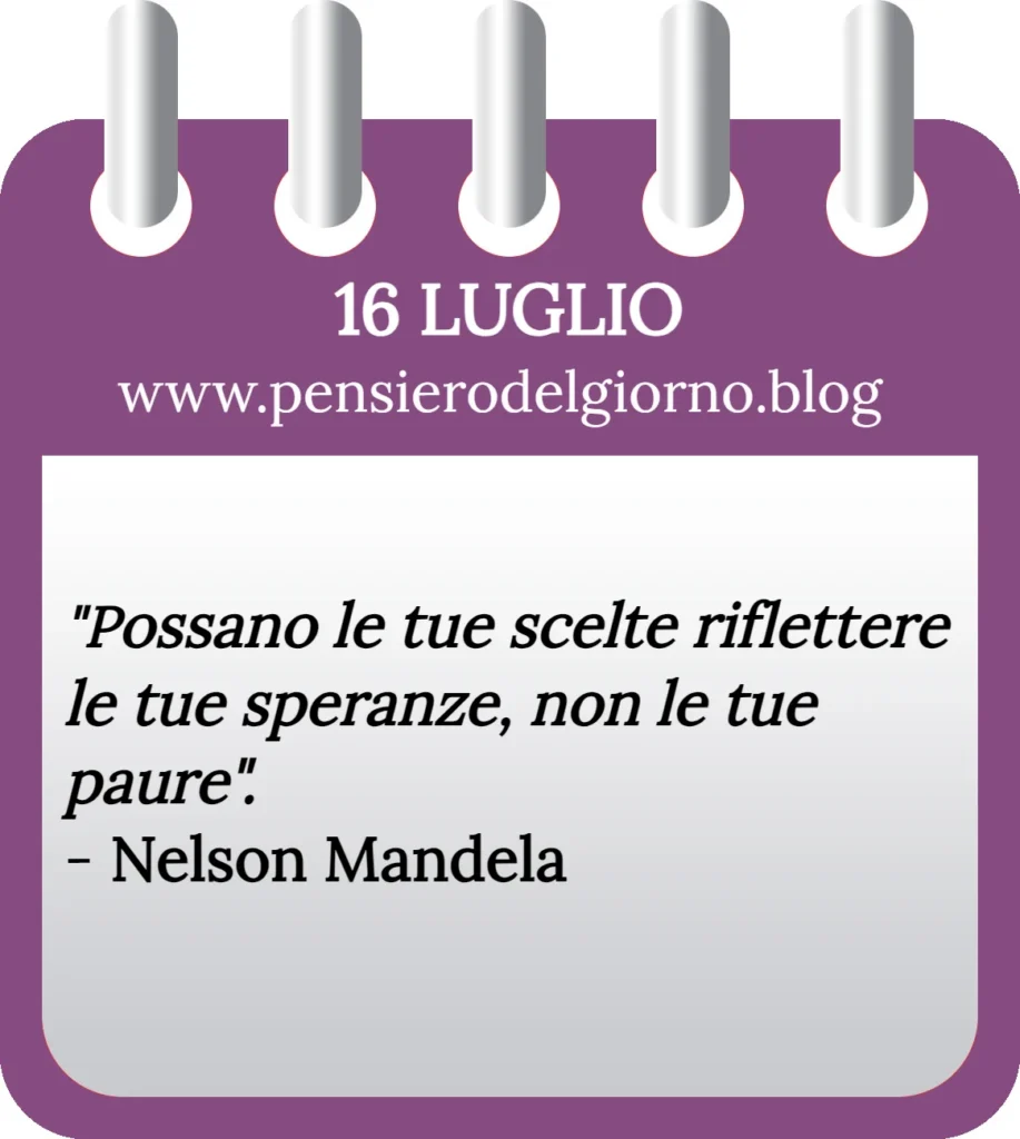 Calendario filosofico con frase del giorno oggi 16 Luglio 2023