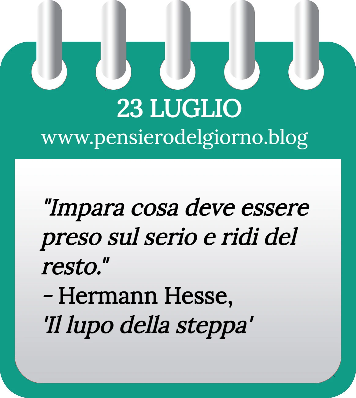 Calendario con frase del giorno 23 Luglio 2023