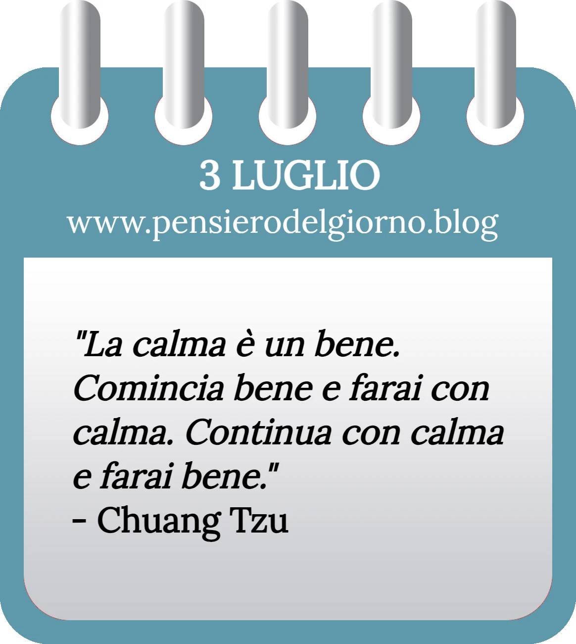 Calendario con frase del giorno 3 Luglio 2023