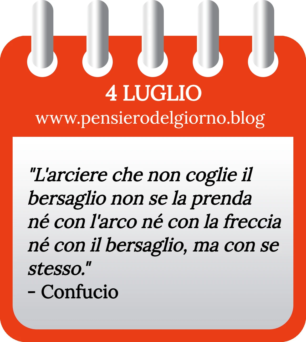 Calendario con frase del giorno 4 Luglio 2023