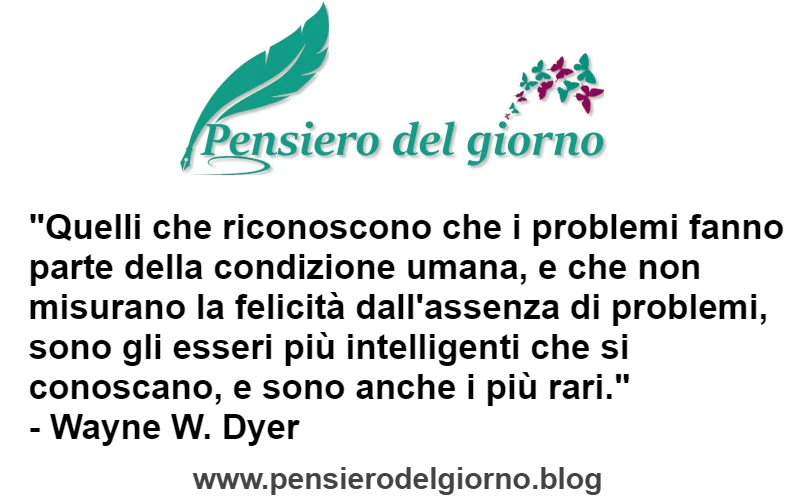 Aforisma del giorno: i problemi fanno parte della condizione umana